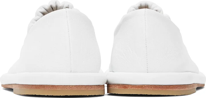 Lauren Manoogian White Ruche Ballerina Flats - Image 2