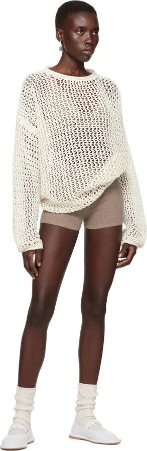 Lauren Manoogian White Ruche Ballerina Flats - Image 5