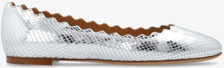 Lauren Python Print Leather Ballet Flats
