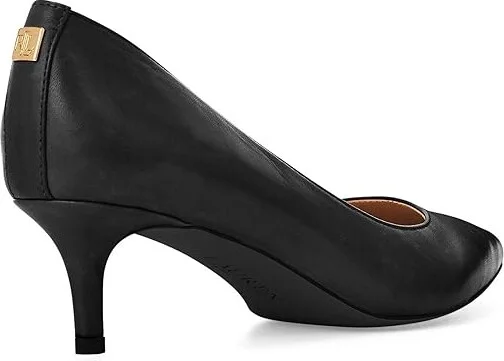 Lauren Ralph Lauren Adrienne Leather Pump High Women's Heels Black : 8.5 B - Medium - Image 3