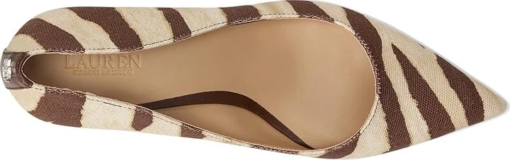 Lauren Ralph Lauren Adrienne Zebra-Print Canvas Pumps Women's Shoes Zebra/Dark Hickory : 5.5 B - Medium - Image 2