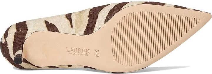 Lauren Ralph Lauren Adrienne Zebra-Print Canvas Pumps Women's Shoes Zebra/Dark Hickory : 5.5 B - Medium - Image 3
