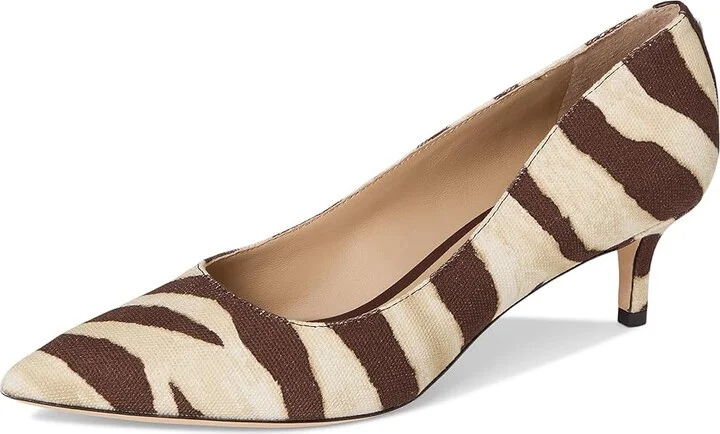 Lauren Ralph Lauren Adrienne Zebra-Print Canvas Pumps Women's Shoes Zebra/Dark Hickory : 5.5 B - Medium - Image 5