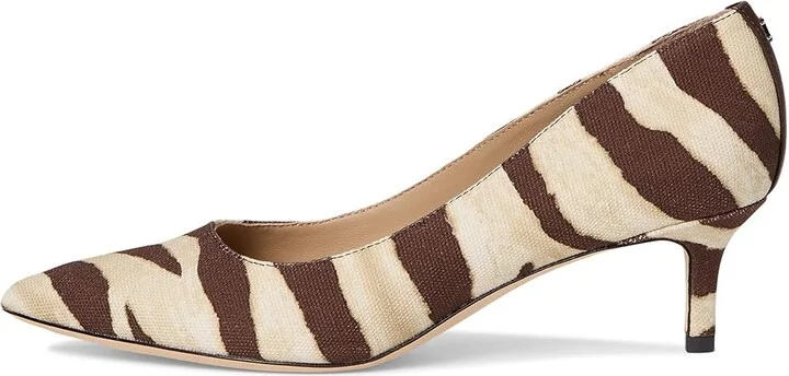 Lauren Ralph Lauren Adrienne Zebra-Print Canvas Pumps Women's Shoes Zebra/Dark Hickory : 5.5 B - Medium - Image 6