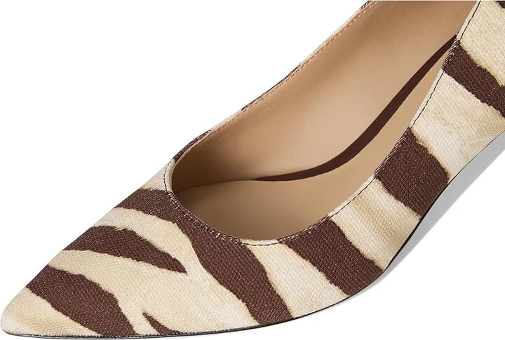 Lauren Ralph Lauren Adrienne Zebra-Print Canvas Pumps Women's Shoes Zebra/Dark Hickory : 5.5 B - Medium - Image 7