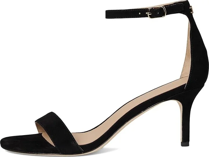Lauren Ralph Lauren Allie Mid-Heel Suede Sandals Women's Sandals Black : 11 B - Medium, Leather/Suede - Image 6