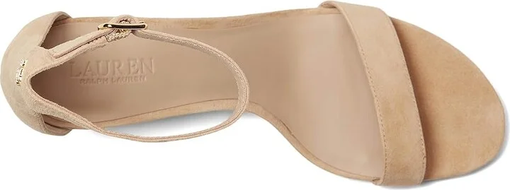 Lauren Ralph Lauren Allie Mid-Heel Suede Sandals Women's Sandals Buff : 11 B - Medium, Leather/Suede - Image 2