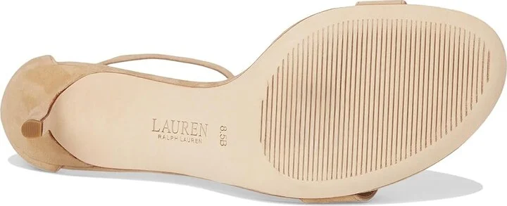 Lauren Ralph Lauren Allie Mid-Heel Suede Sandals Women's Sandals Buff : 11 B - Medium, Leather/Suede - Image 3