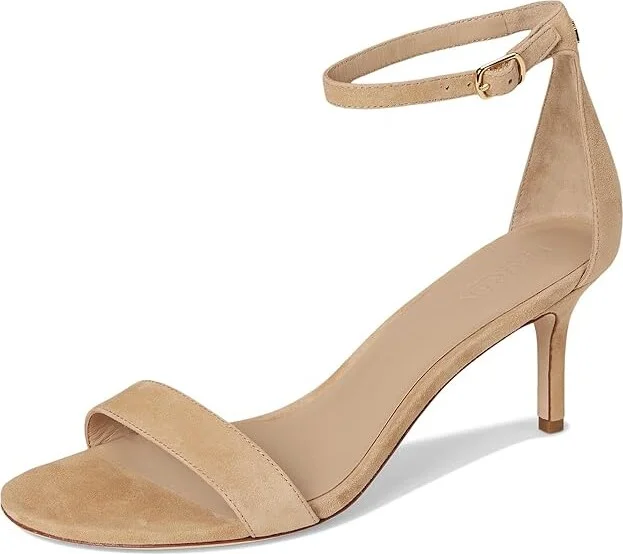 Lauren Ralph Lauren Allie Mid-Heel Suede Sandals Women's Sandals Buff : 11 B - Medium, Leather/Suede - Image 5