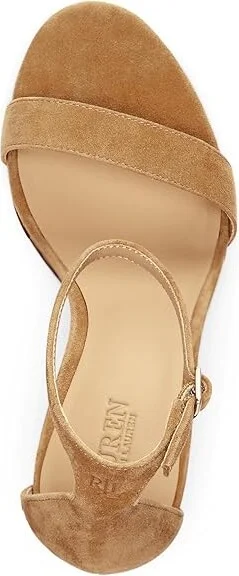 Lauren Ralph Lauren Allie Sandals Women's Sandals Camel : 10 B - Medium, Leather/Suede - Image 2