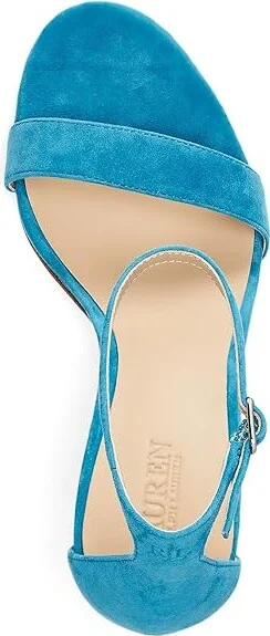 Lauren Ralph Lauren Allie Sandals Women's Sandals Turquoise Sky : 9 B - Medium, Leather/Suede - Image 2