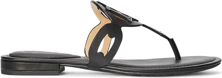 Lauren Ralph Lauren Audrie Burnished Leather Sandal Woman Thong sandal - Image 3