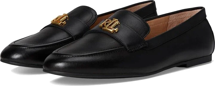Lauren Ralph Lauren Averi III Burnished Leather Loafer Women's Shoes Black : 6.5 B - Medium