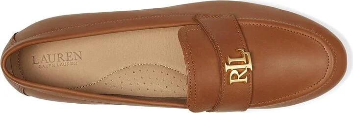 Lauren Ralph Lauren Averi III Burnished Leather Loafer Women's Shoes Deep Saddle Tan : 11 B - Medium - Image 2