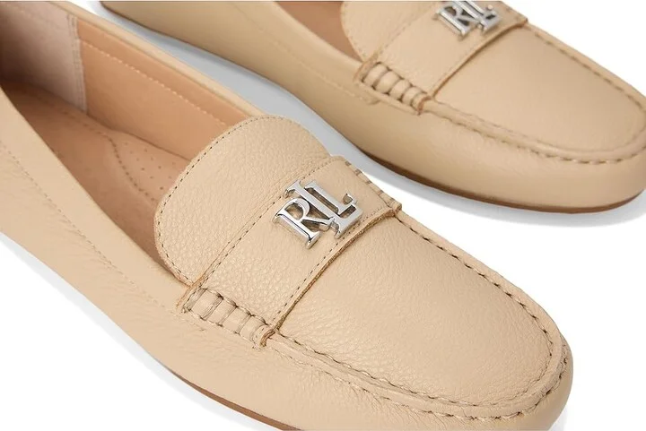 Lauren Ralph Lauren Barnsbury Pebbled Leather Driver Women's Shoes Sand Dune : 7 B - Medium - Image 7