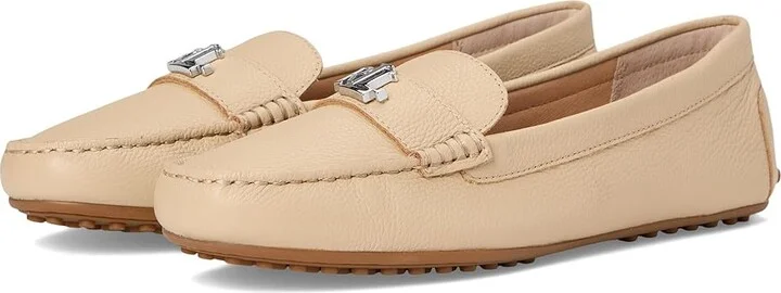Lauren Ralph Lauren Barnsbury Pebbled Leather Driver Women's Shoes Sand Dune : 7 B - Medium