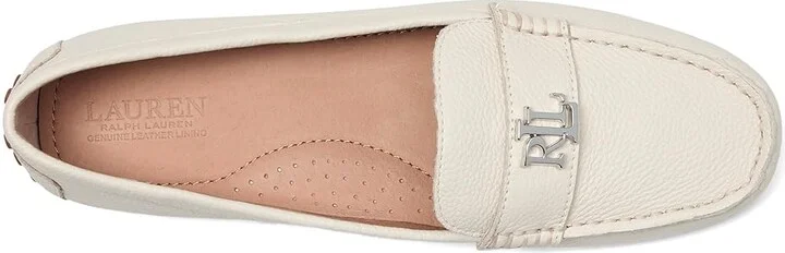 Lauren Ralph Lauren Barnsbury Pebbled Leather Driver Women's Shoes Soft White : 7.5 B - Medium - Image 2