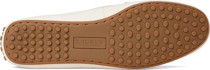 Lauren Ralph Lauren Barnsbury Pebbled Leather Driver Women's Shoes Soft White : 7.5 B - Medium - Image 3