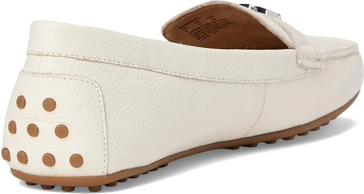 Lauren Ralph Lauren Barnsbury Pebbled Leather Driver Women's Shoes Soft White : 7.5 B - Medium - Image 4