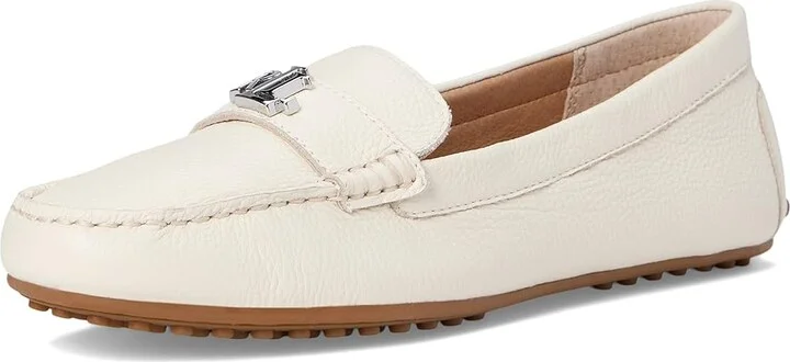 Lauren Ralph Lauren Barnsbury Pebbled Leather Driver Women's Shoes Soft White : 7.5 B - Medium - Image 5
