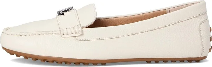 Lauren Ralph Lauren Barnsbury Pebbled Leather Driver Women's Shoes Soft White : 7.5 B - Medium - Image 6
