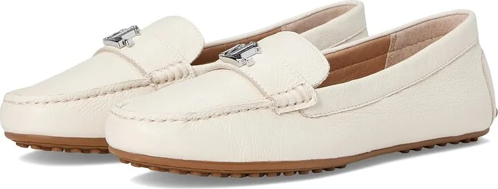 Lauren Ralph Lauren Barnsbury Pebbled Leather Driver Women's Shoes Soft White : 7.5 B - Medium