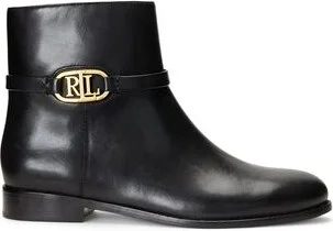 Lauren Ralph Lauren Briela Burnished Leather Bootie Woman Ankle boots