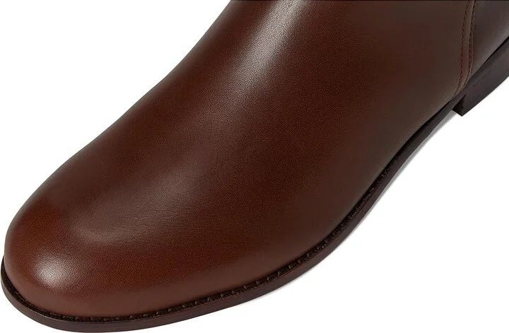Lauren Ralph Lauren Brooke Burnished Leather Riding Boots Women's Boots Dark Mahogany : 8 B - Medium - Image 2