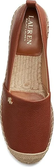 Lauren Ralph Lauren Cameryn Espadrille Women's Shoes Deep Saddle Tan 2 : 10 B - Medium, Jute/Leather - Image 2