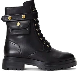 Lauren Ralph Lauren Cammie Burnished Leather Bootie Woman Ankle boots