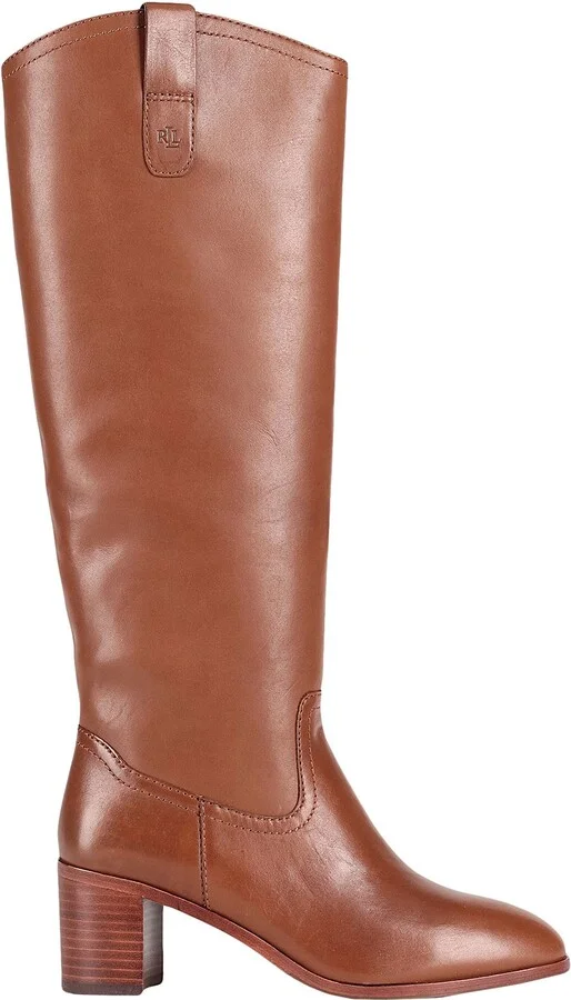 Lauren Ralph Lauren Carla Burnished Leather Ridingtk! Boot Woman Boot - Image 6