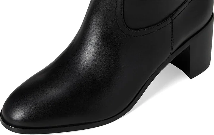 Lauren Ralph Lauren Carla Burnished Leather Tall Boots Women's Boots Black : 8 B - Medium - Image 2