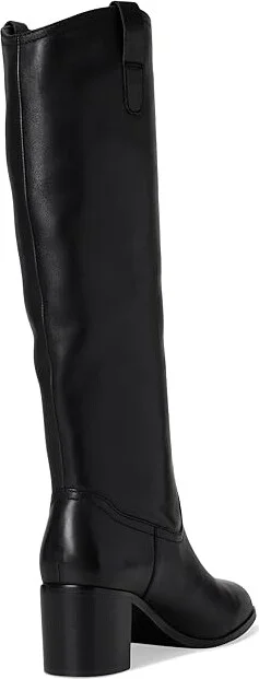 Lauren Ralph Lauren Carla Burnished Leather Tall Boots Women's Boots Black : 8 B - Medium - Image 4