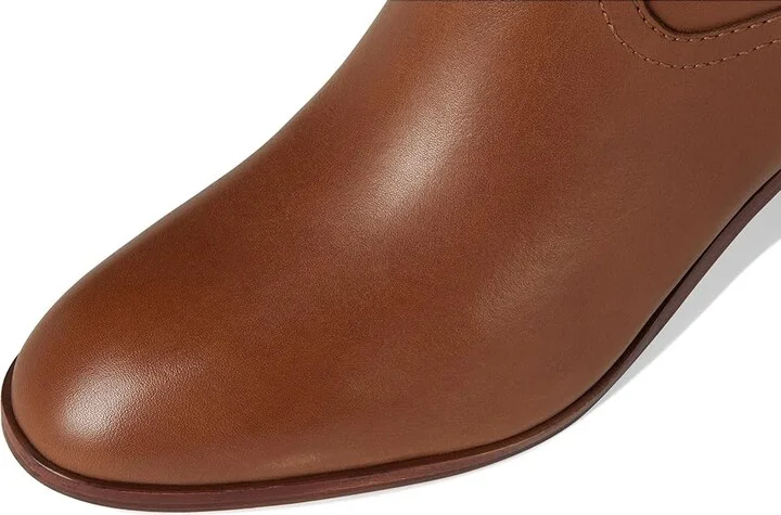 Lauren Ralph Lauren Carla Burnished Leather Tall Boots Women's Boots Deep Saddle Tan : 9 B - Medium - Image 2