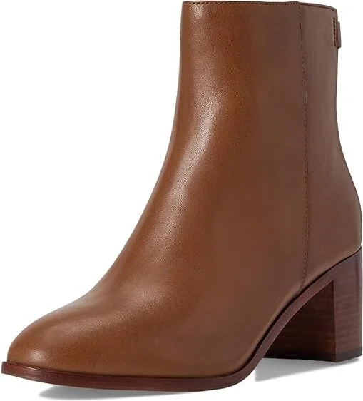 Lauren Ralph Lauren Cassie Burnished Leather Bootie Women's Boots Deep Saddle Tan : 6.5 B - Medium - Image 5