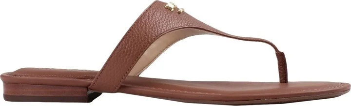 Lauren Ralph Lauren Ellah Tumbled Leather Sandal Woman Thong sandal - Image 3