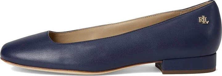 Lauren Ralph Lauren Emellie Nappa Leather Ballet Flat Women's Flat Shoes Refined Navy : 8.5 B - Medium - Image 6