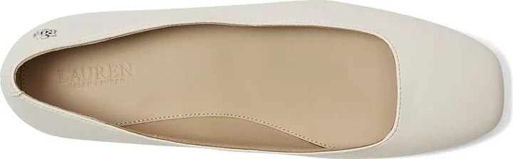 Lauren Ralph Lauren Emellie Nappa Leather Ballet Flat Women's Flat Shoes Soft White : 6.5 B - Medium - Image 2