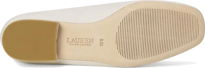 Lauren Ralph Lauren Emellie Nappa Leather Ballet Flat Women's Flat Shoes Soft White : 6.5 B - Medium - Image 3