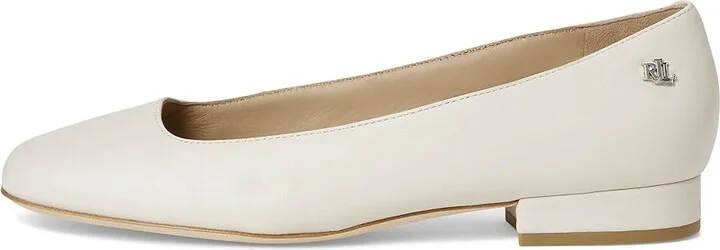 Lauren Ralph Lauren Emellie Nappa Leather Ballet Flat Women's Flat Shoes Soft White : 6.5 B - Medium - Image 6