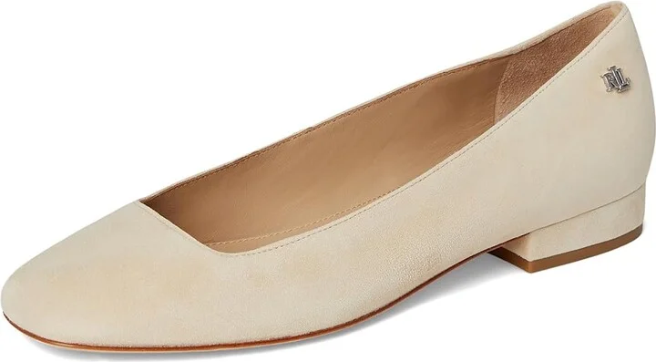 Lauren Ralph Lauren Emellie Suede Ballet Flat Women's Flat Shoes Sand Dune : 7.5 B - Medium - Image 5