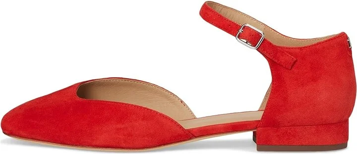 Lauren Ralph Lauren Emellie Suede Mary Jane High Women's Heels Bright Vermilion : 5 B - Medium, Leather - Image 6