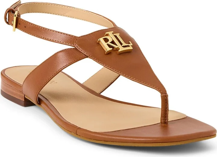 Lauren Ralph Lauren Everley Calfskin Sandal Woman Thong sandal - Image 4