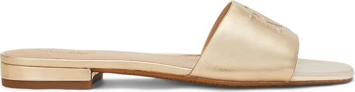 Lauren Ralph Lauren Everley Metallic Leather Slide Sandal Woman Sandals - Image 3