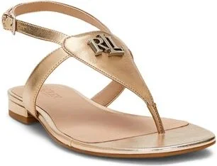 Lauren Ralph Lauren Everley Metallic Nappa Leather Sandal Woman Thong sandal - Image 2