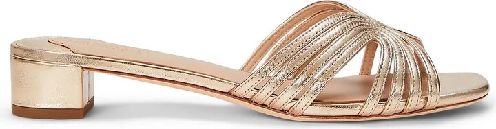 Lauren Ralph Lauren Fay Metallic Leather Multistrap Sandal Woman Sandals - Image 3