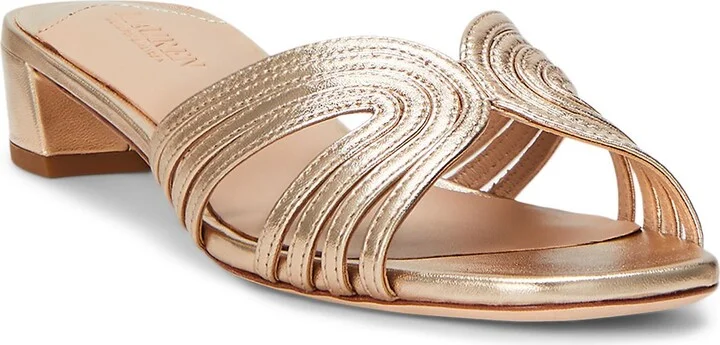 Lauren Ralph Lauren Fay Metallic Leather Multistrap Sandal Woman Sandals - Image 4