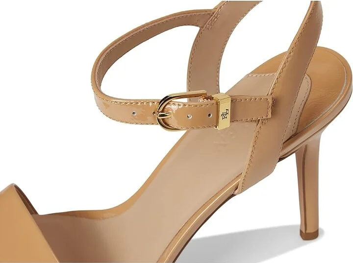 Lauren Ralph Lauren Gwen Crinkle Patent Leather Sandals Women's Sandals Buff : 7 B - Medium - Image 7