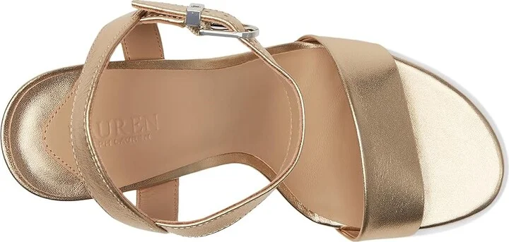 Lauren Ralph Lauren Gwen Metallic Nappa Leather Sandals Women's Sandals Platinum : 11 B - Medium - Image 2