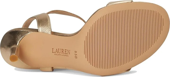 Lauren Ralph Lauren Gwen Metallic Nappa Leather Sandals Women's Sandals Platinum : 11 B - Medium - Image 3